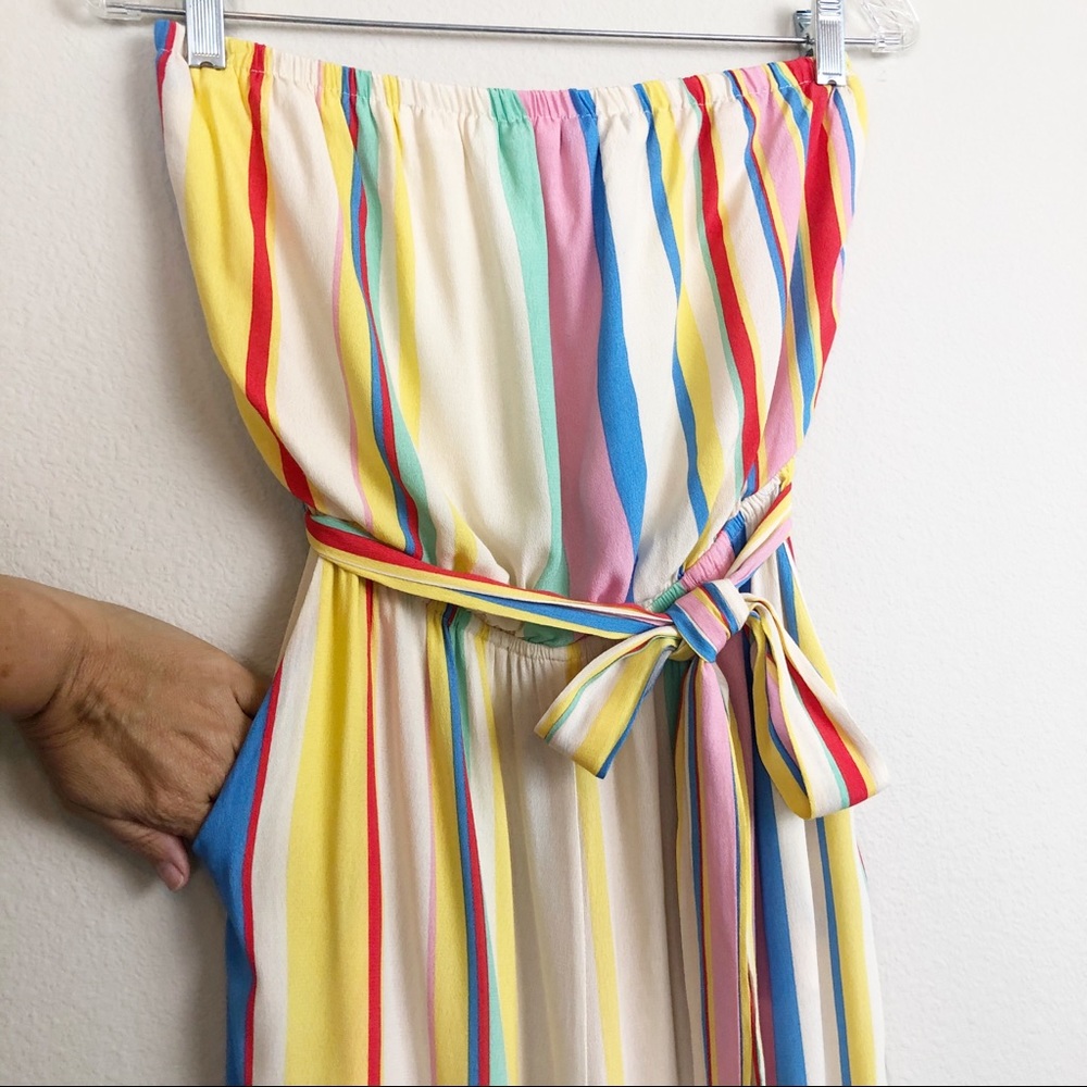 VICI Strapless Striped Pant Romper Jumpsuit, Med - Picture 2 of 12